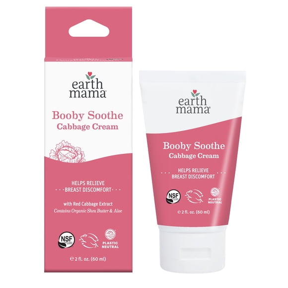 Crema de Repollo Booby Soothe de Earth Mama - 60 ml - Crema para el Alivio de Molestias en los Senos durante la Lactancia y el Destete