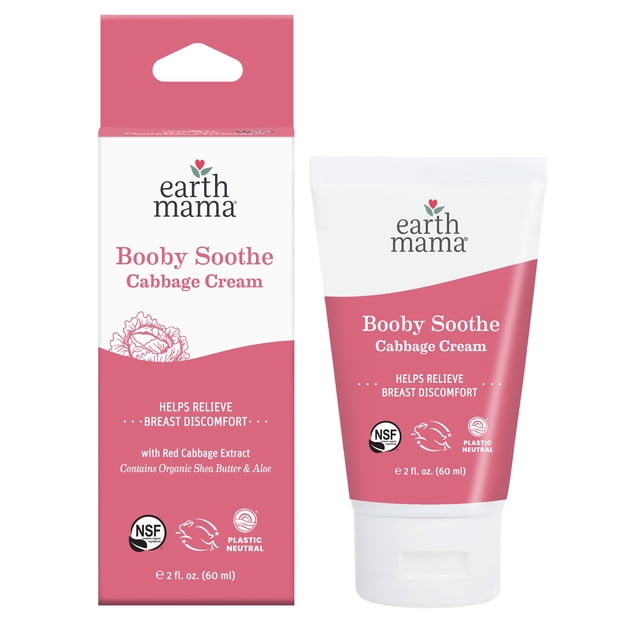 Crema de Repollo Booby Soothe de Earth Mama - 60 ml - Crema para el Alivio de Molestias en los Senos durante la Lactancia y el Destete