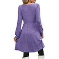 thumbnail image 5 of SHINE UP Dresses for Women Fall Square Neck Long Sleeve Knee Length Dress with Pockets, 5 of 9