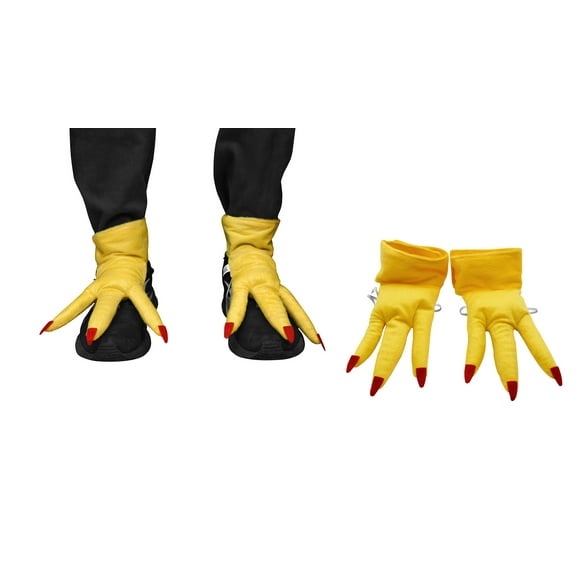 Adult Chicken Rooster Bird Claws Hands or Feet Foot Yellow Shoe Top Covers Costume Accessory