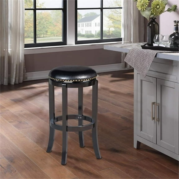 Boraam Cordova Swivel Bakckless Bar Stool - Black