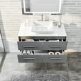 thumbnail image 7 of Totti Wave 36" Gray Modern Bathroom Vanity w/ Super White Man-Made Stone Top & Sink, 7 of 7