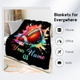 thumbnail image 3 of Personalized Football Blanket, Custom Football Gifts for Boys Men Adults, Flannel Throw Blankets for Team Player, Sport Theme Throws Boys Room Decor for Couch Sofa (Colorful, 30x40 Inch), 3 of 6