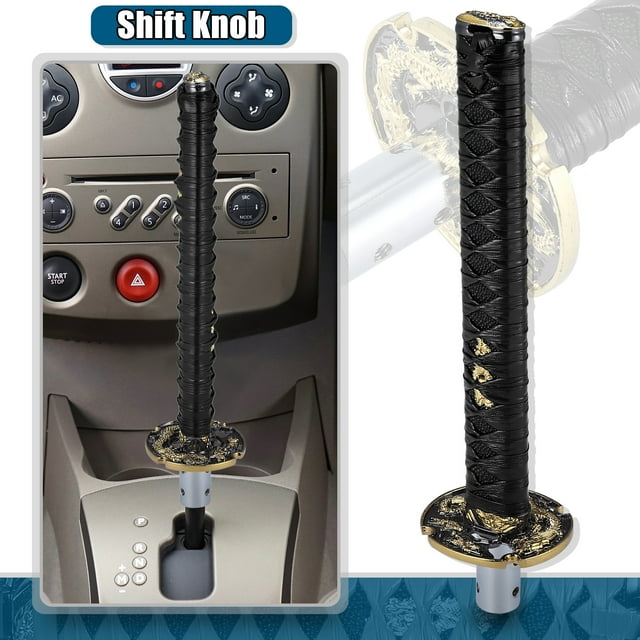 Unique Bargains 26cm Gear Shifter Lever Shift Knob Classic Braided Pattern for Most Manual Car Automatic Car Black