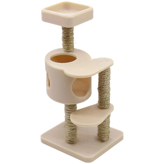 Sinyiin Realistic Cats Scratching Post Realistic Pretend Play for Kids Cats Climbing Toy Model Toy Scratching Post 1:12