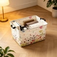 thumbnail image 4 of Canvas Storage Basket, Foldable Organizer Bin With Handles, Cute Print Box For Toys Clothes, 4 of 6