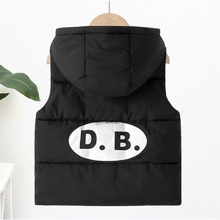 

TOWED22 Toddler Leather Jacket Baby Boys Winter Jackets Coats Toddler Hooded Overcoat Dress Warm Cotton Lined Thick Trench Outerwear Black