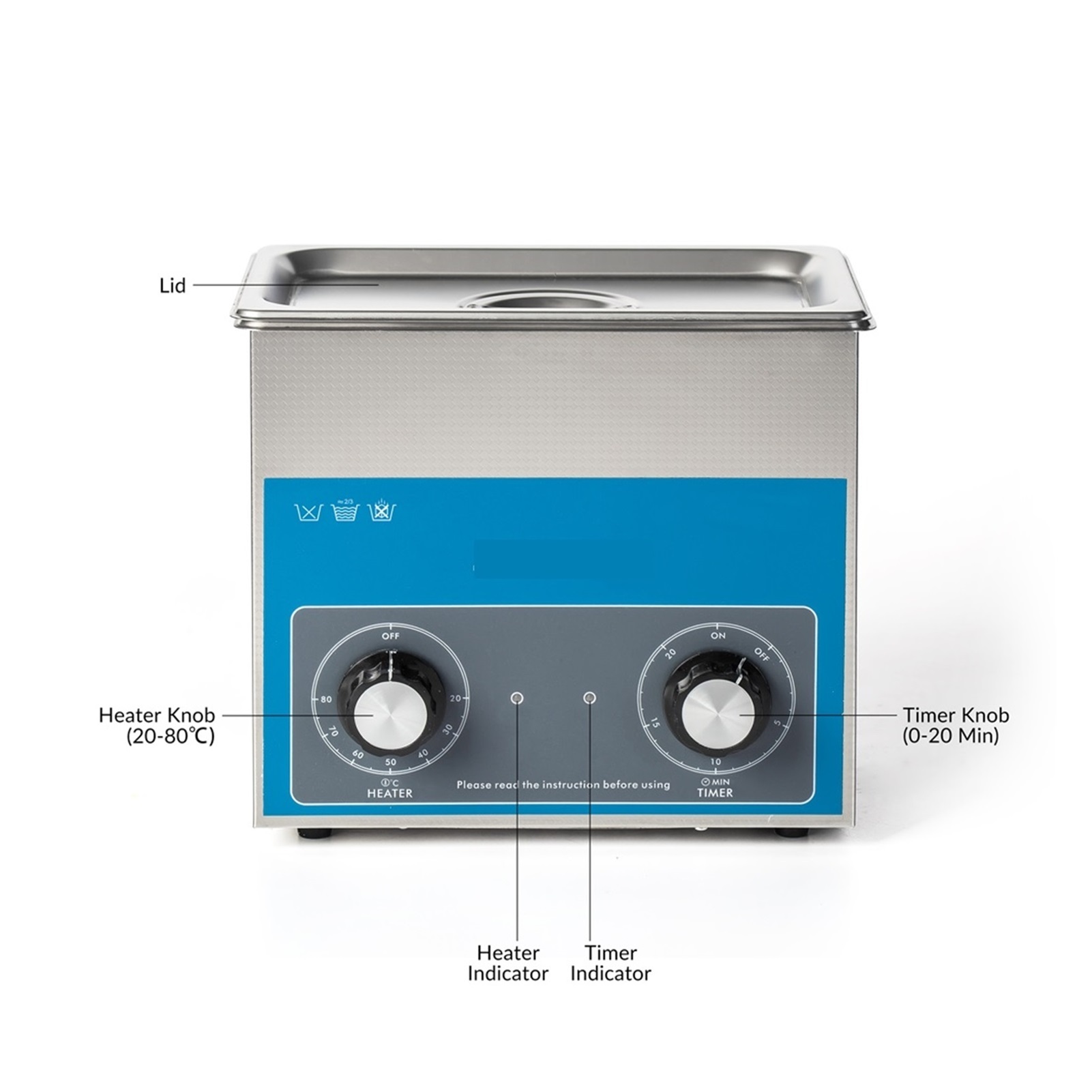 Ultrasonic Cleaner 3L 100W With Heating Basket Mechanical Controller Ultrasonic Bath ,Strong Cleaning