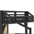 thumbnail image 3 of Bellemave Twin XL Size Metal Loft Bed Frame with Storage Stairs, Wardrobe & Side Shelf, USB Ports and LED Light, Space-Saving Design with Underbed Storage, Black Natural, 3 of 11