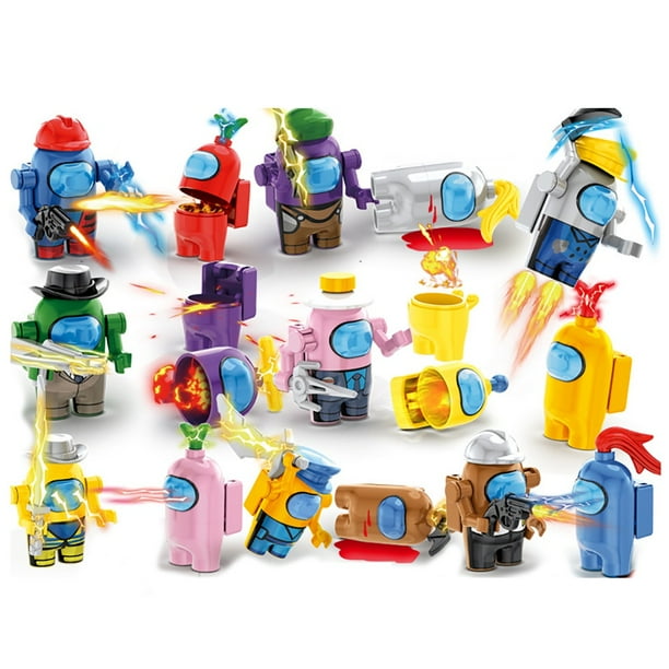 16 Unids/set Among Us Cartoon Character Minifigures Building Blocks Toys Muñeca De Dibujos Animados DIY Regalo Para Niños Y Niñas Gao Jiahui unisex