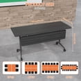 thumbnail image 2 of Folding Conference Room Tables on Wheels,Mobile Training Table Rectangular Large Business Seminar Furniture Tables for Office,Meeting Room,School,Wooden, 2 of 6