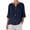 Navy, variant on Kezqiaxn 3/4 Length Sleeve Womens Tops Summer V-Neck Button Up Shirt Loose Fit Work Blouses Plus Size Fashion