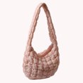 thumbnail image 3 of Acolchada Algodón Hombro A Cuadros Acolchada Nailon Informal para Ir Compras (rosa), 3 of 9