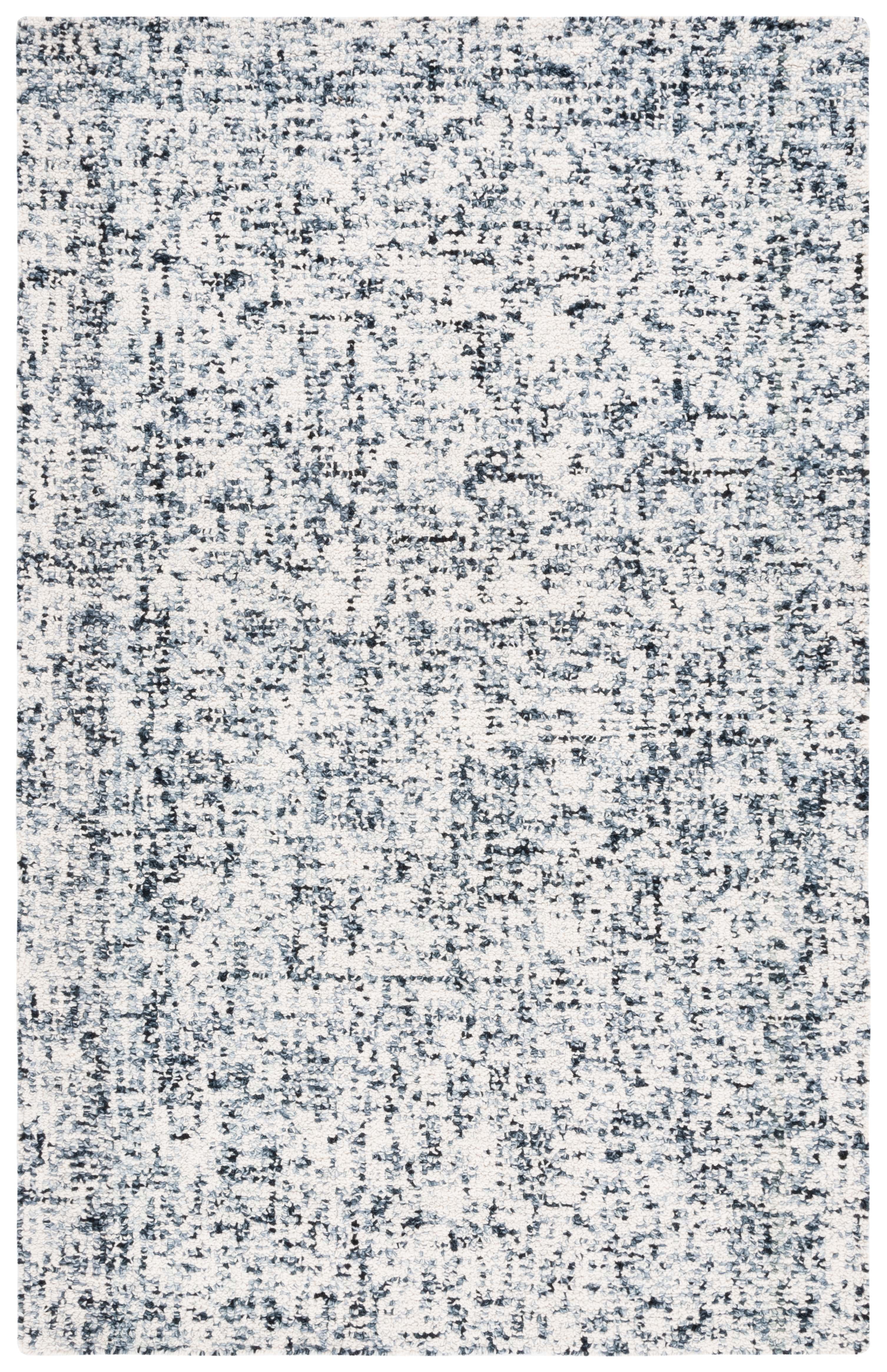 SAFAVIEH Abstract Ethelyn Solid Area Rug, Black/Ivory, 5' x 8'