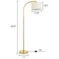 thumbnail image 5 of DEWENWILS 63.4-Inch Modern Arc Gold Floor Lamps for Living Room, Metal Standing Lamp with Foot Switch for Bedroom, Office, Decor, Lighting, Adjustable Lampshade, 5 of 8