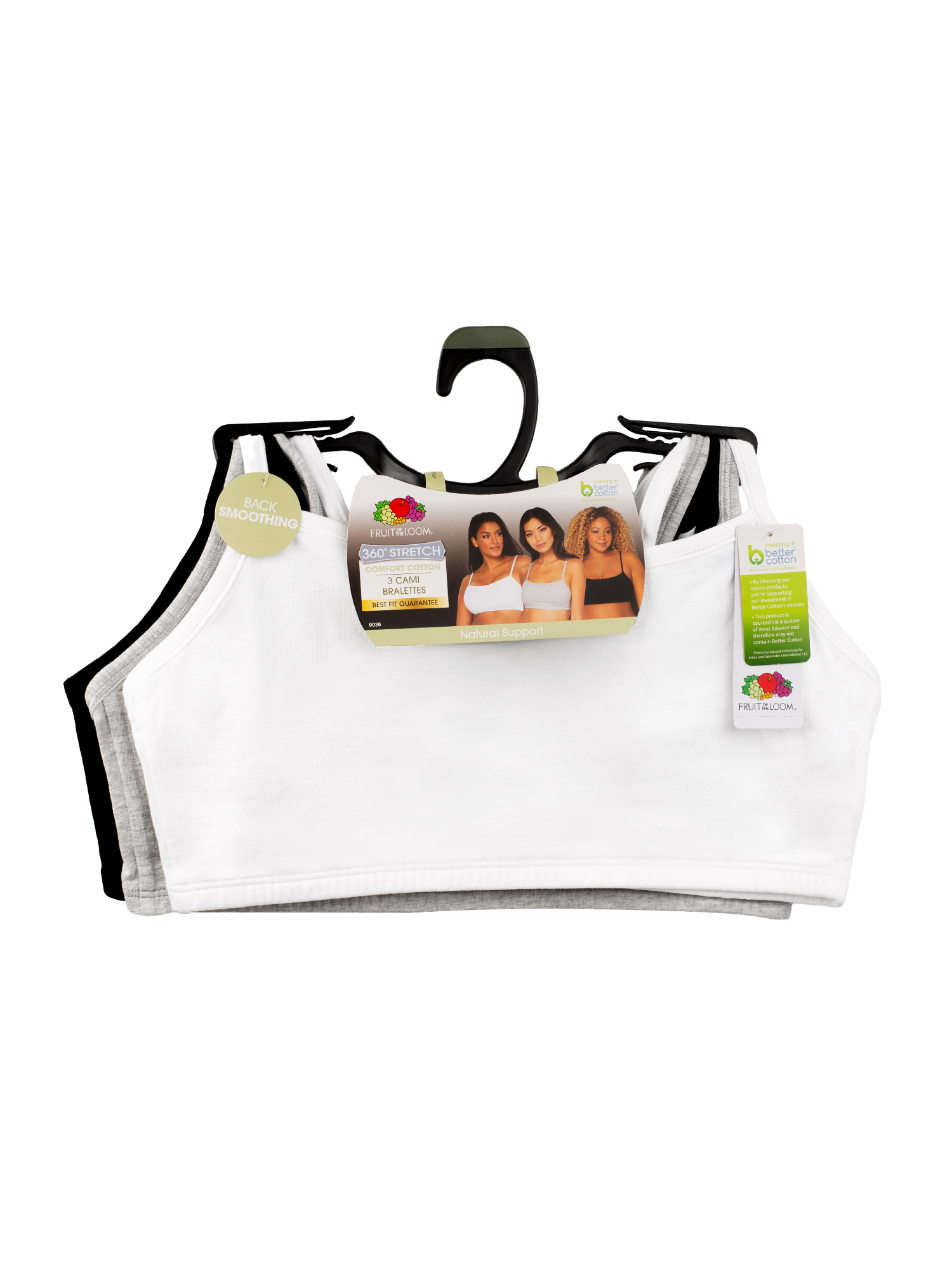 Fruit of the Loom Women's Spaghetti Strap Sports Bra, 3-Pack photo 6