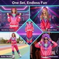 thumbnail image 7 of Alaiyaky 80s 90s Shell Suit Costume Men Women Retro Tracksuit 1980s Fancy Dress Halloween Costumes Festival Outfit for Adults, 7 of 7