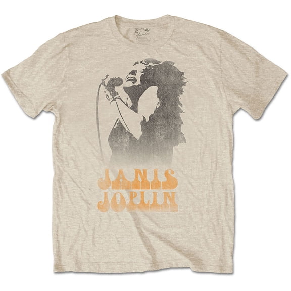 Janis Joplin Unisex T-Shirt Working The Mic (Small)