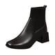 thumbnail image 1 of NECHOLOGY Botas Mujer Adulto Femenino Zapatos Botines de mujer Botines de mujer Moda Simple Francés Retro Punta cuadrada Botas de manga cómoda Tacón grueso Tacón cuadrado (Black, 8), 1 of 7