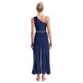 thumbnail image 3 of Sinleey Robe de Danse Lyrique Fendue en Maille Transparente Costume de Danse Moderne Bleu Marine L, 3 of 7