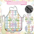 thumbnail image 3 of Kitchen Apron Thickened Fabric 28x20 Inch Adjustable Cooking Bib with Spring Floral,Easter Bunny & Shamrock Themes for Holiday Baking, 3 of 4