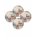 thumbnail image 7 of 15 Inch Round Placemats Set of 4, Christmas Elk Non Slip Heat Insulation PP Table Mats, Xmas Pine Cones Gifts Snowflake Retro Washable Place Mats for Kitchen Dining Party Table Decor, 7 of 7