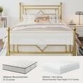 thumbnail image 6 of Amolife Full Size Metal Platform Bed Frame with Vintage Cross Pattern Headboard&Footboard, Gold, 6 of 8
