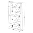 thumbnail image 5 of JERFIT 6 Shelf Industrial Bookcase, Solid Wood Open Etagere Shelf with Metal Frame for Living Room, Office, Walnut Finish, 5 of 8