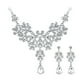 thumbnail image 2 of HomeKingdee Fashion Butterfly White Rhinestone Glass Flower Necklace and Earrings Set - Alloy Jewelry for Women Wedding Party Bars Accessories, 2 of 5