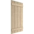 thumbnail image 4 of Ekena Millwork 22"W x 48"H Rustic Four Board Joined Board-n-Batten Sandblasted Faux Wood Shutters (Per Pair), Primed Tan, 4 of 11