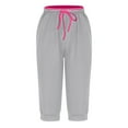 thumbnail image 4 of Qetyuw Capri Pants for Women Drawstring Low Rise Cropped Pants Cinch Bottom Stretch Leggings with Pockets Summer Soft Slim Fit Workout Yoga Gym Pants, 4 of 5