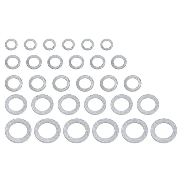 shiyou-30 Pair Lock Washer Wedge Lock Washers Manganese Steel M8/M10/M12/M16/M20 Shakeproof Quick Speed Locking Washer Anti-Loose Washer Assortment Kit