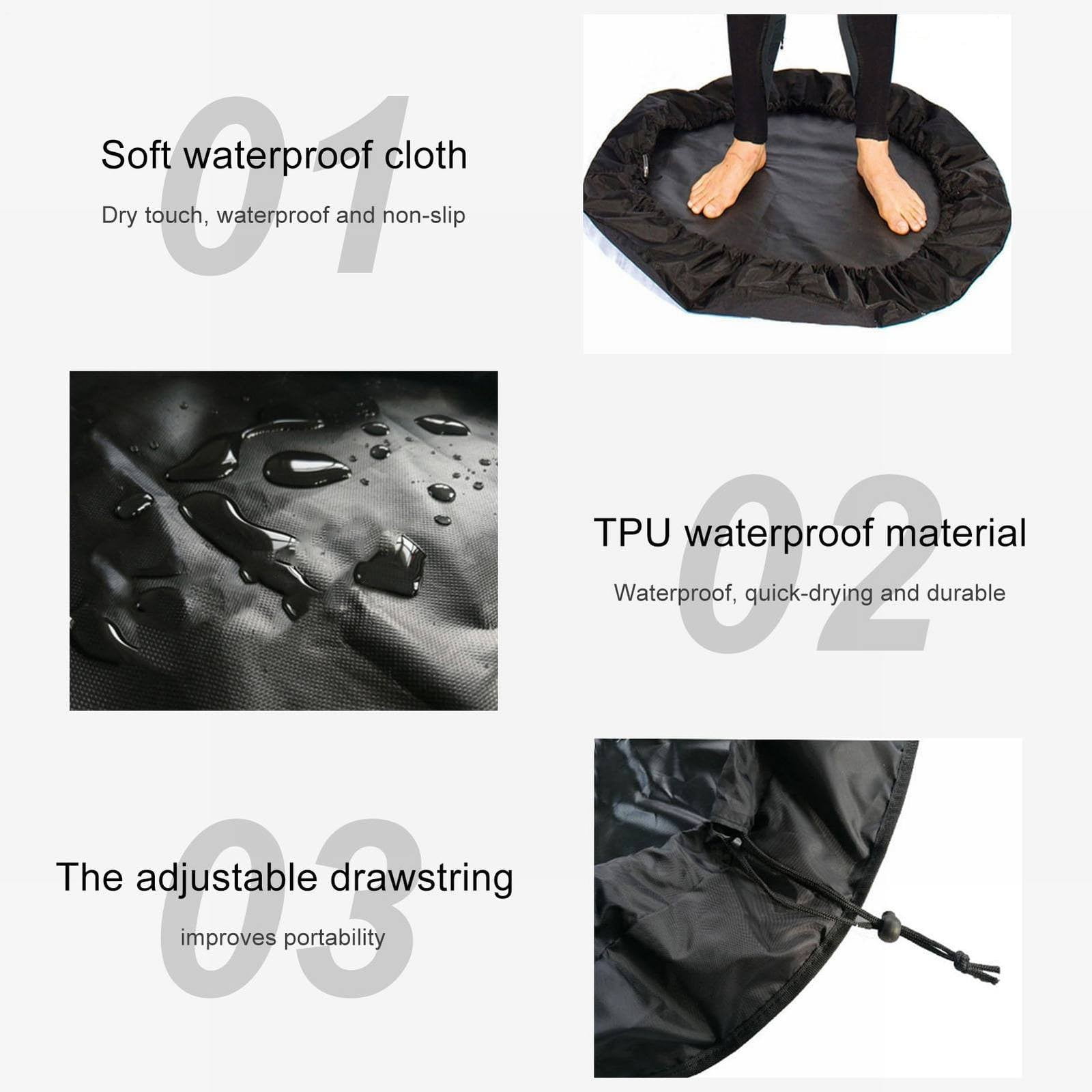 BIZHUA the Swimming Changing Mat Is Blackchanging Mat Storage Bag Changing Mat for Swimming Surfing Equipment Clothing Pool Camping Boating Outdoor Kayaking Sport