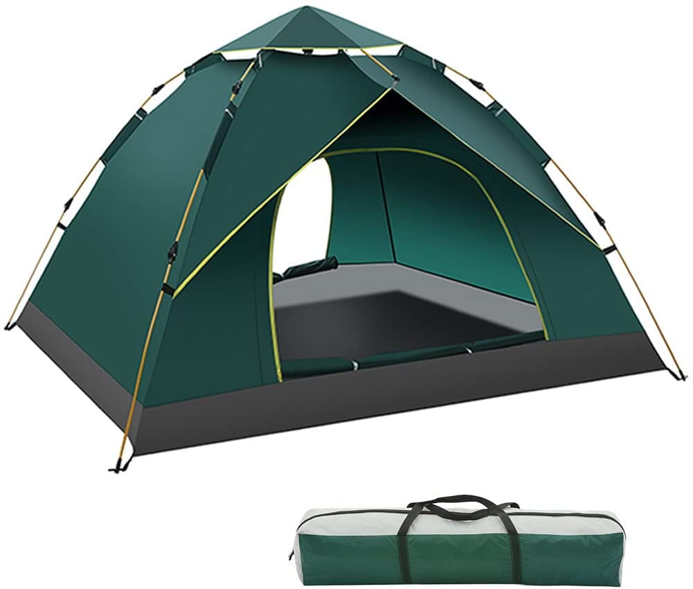 HUIYINGYANG 3-4 Persons Large Pop up Tent Waterproof Family Hiking Tent Opens Instantly in Seconds Camping Automatic Tent