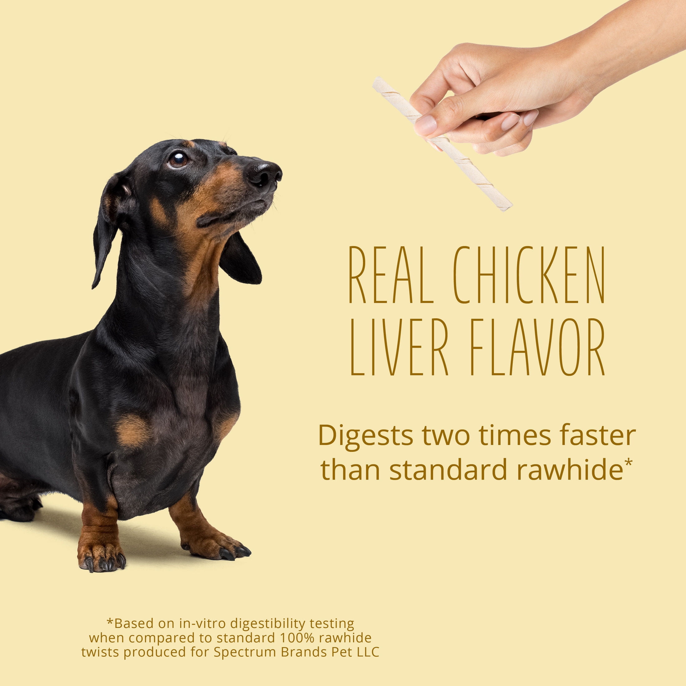 Better Belly Originals Real Chicken Liver Flavor Twist Sticks Chew, Highly Digestible Dog Treat, 50 Count