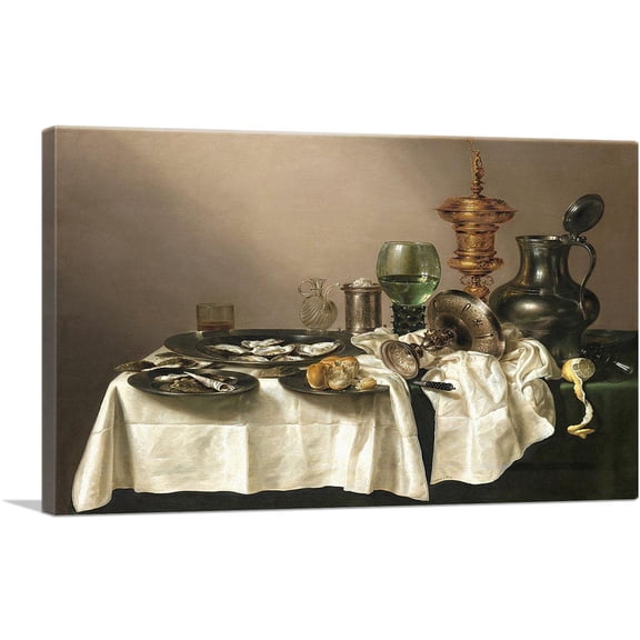 ARTCANVAS Still Life With Gilt Goblet Canvas Art Print by Willem Heda - Size: 40" x 26" (0.75" Deep)