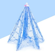 WHAMVOX Blue Foldable Food Cover Tent with Lace and Mesh Keeps Food Clean and Safe from Pests Perfect for Outdoor Dining 4pcs