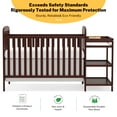 thumbnail image 4 of Conchico 3-In-1 Convertible Crib and Detachable Changer, New Zealand Pinewood Baby Crib, Toddler Daybed Bed with 3 Heights, Non-Toxic Finish, Easy to Assemble, Espresso, 4 of 9