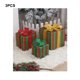thumbnail image 2 of Naiovety Caja de regalo de adorno para árbol de Navidad al aire libre con luces LED brillantes iluminación navideña regalo de Navidad Kits de decoración para fiestas raya roja y verde, 2 of 6