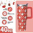thumbnail image 4 of Christmas Red Santa Claus Gifts for Women Men, Xmas Ho Stainless Steel Insulated Travel Coffee Cup, 40 Oz Tumbler with Handle and Straw, Winter Holiday Water Bottle, 4 of 6