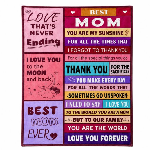 Best Mom Fleece Blanket, Soft Printed Throw for Couch or Sofa, 280 GSM