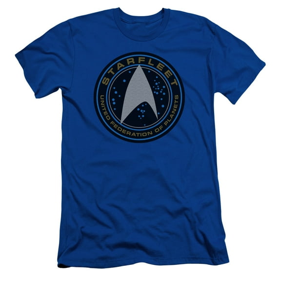 Star Trek Beyond Starfleet Patch Adult 30/1 T-Shirt Royal Blue