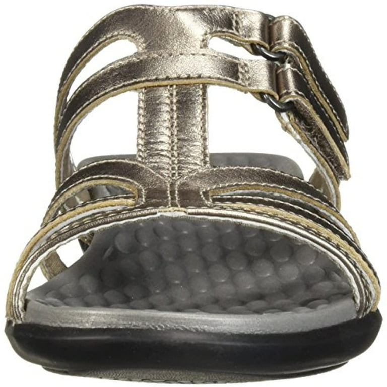 Clarks Women s Sonar Pilot Sandal Pewter Metallic Leather 7.5