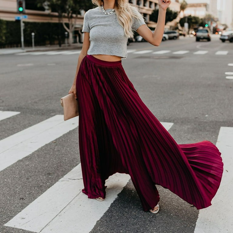 QIIBURR Plus Size Maxi Skirt Wrap Skirts for Women Womens Fashion