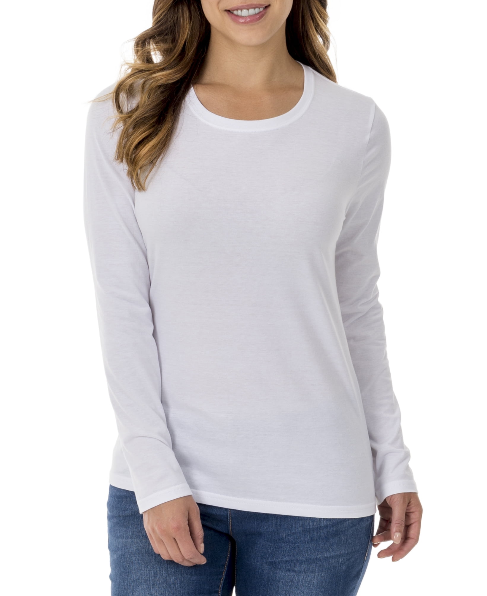 Women's Essential Long Sleeve Crewneck T-Shirt - Walmart.com