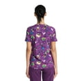 thumbnail image 4 of Disney The Nightmare Before Christmas Skellington Women's V-Neck Print Scrub Top, Sizes XS-3XL, 4 of 6