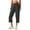 Dark Gray, variant on WQQZJJ Plus Size Women's Capri Pants, Solid Color Casual Straight Leg Pants, Drawstring Elastic Waist Comfortable Outdoor Workout 7/10 Pants