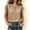 *Khaki, variant on ClodeEU Women's Round Neck Short Sleeve Linen Blend Top ,Solid Color Casual Loose Fit Spring Summer Blouse Black,Women's Plus L