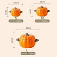 thumbnail image 2 of Dutch Oven Pot with Lid, Pumpkin Pottery Dessert Saucepan, Mini Baking Dish Cute Pumpkin Bowl, Covered Dutch Oven Ceramic Stockpot, Pumpkin-Shaped Casserole Red 400ML, 2 of 9