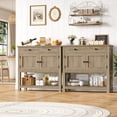 thumbnail image 3 of Homfa Farmhouse Console Table with 2 Drawers& Doors, Sofa Table with Storage Cabinet and Open Shelf for Living Room Entryway, Rustic Brown, 3 of 7